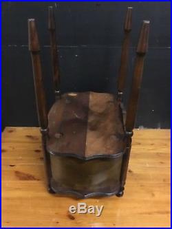 Great 1930S Walnut Smoking Stand Humidor Copper Lined