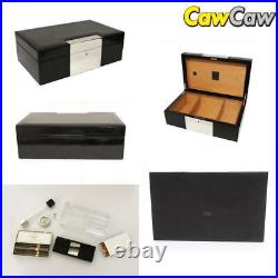 Gucci Leather Wood Humidor Cigar Case Box Black 37cm Used Japan YSRU