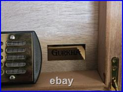Gurkha Art Deco Patches Wood Cigar Humidor NEW / NEVER USED Spanish Cedar 40