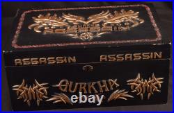 Gurkha Assassin Cigar Box Humidor Embossed Black Gold Red NO Key 14.8 Lb Cedar