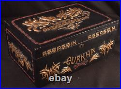 Gurkha Assassin Cigar Box Humidor Embossed Black Gold Red NO Key 14.8 Lb Cedar