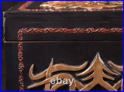 Gurkha Assassin Cigar Box Humidor Embossed Black Gold Red NO Key 14.8 Lb Cedar