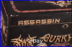 Gurkha Assassin Cigar Box Humidor Embossed Black Gold Red NO Key 14.8 Lb Cedar