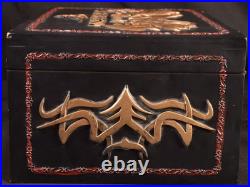 Gurkha Assassin Cigar Box Humidor Embossed Black Gold Red NO Key 14.8 Lb Cedar