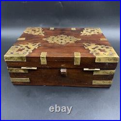Gurkha Cigar Box 125th Anniversary Edition Wooden Humidor Ornate Brass Corners