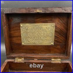 Gurkha Cigar Box 125th Anniversary Edition Wooden Humidor Ornate Brass Corners