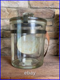 H. Upmann 1844 Vintage Cameroon Cigar Jar Humidor Glass Lid Strap Handle Box H. Upmann 1844 Vintage Cameroon Cigar Jar Humidor Glass Lid Strap Handle Box