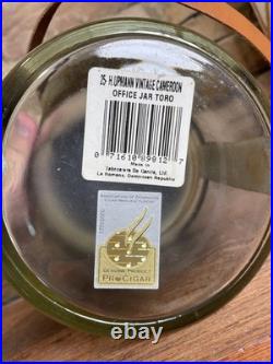 H. Upmann 1844 Vintage Cameroon Cigar Jar Humidor Glass Lid Strap Handle Box