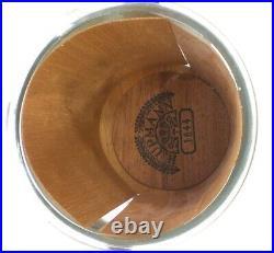 H. Upmann Cigar Glass Humidor Cedar Lined Store Display Leather Strap Habana Jar