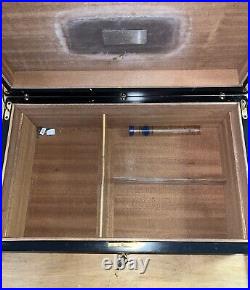 HANDSOME Vintage Large Brebbia Humidor Cigar Case Box Made In Italy Burl