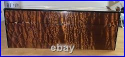 HANDSOME Vintage Large Brebbia Humidor Cigar Case Box Made In Italy Burl