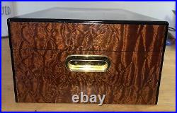 HANDSOME Vintage Large Brebbia Humidor Cigar Case Box Made In Italy Burl