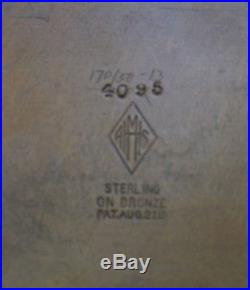 HEINTZ ART METAL Sterling on Bronze #4095 HUMIDOR Cedar Interior 8 1/2