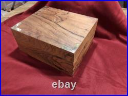 Hand Crafted Vintage Hardwood Veneer Humidor/Cigar Box w Brass Trim/Accessories Hand Crafted Vintage Hardwood Veneer Humidor/Cigar Box w Brass Trim/Accessories