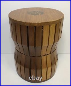 Hand Made Nicaraguan Cigar Wood Tube Cylinder Box Humidor Chief Logo MCM Design