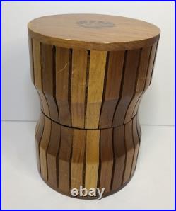 Hand Made Nicaraguan Cigar Wood Tube Cylinder Box Humidor Chief Logo MCM Design