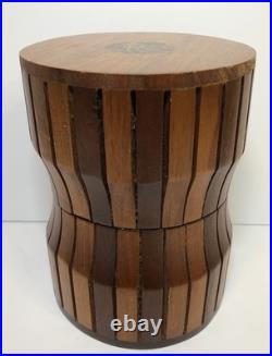 Hand Made Nicaraguan Cigar Wood Tube Cylinder Box Humidor Chief Logo MCM Design
