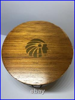 Hand Made Nicaraguan Cigar Wood Tube Cylinder Box Humidor Chief Logo MCM Design