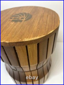 Hand Made Nicaraguan Cigar Wood Tube Cylinder Box Humidor Chief Logo MCM Design