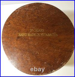 Hand Made Nicaraguan Cigar Wood Tube Cylinder Box Humidor Chief Logo MCM Design