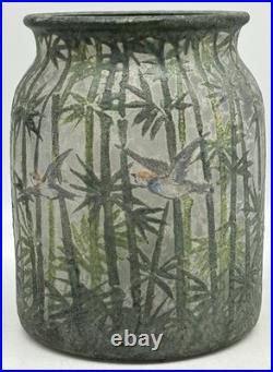 Handel Company Teroma Glass Humidor, ca 1915, signed Henry Bedigie, 4206, No Lid