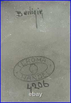 Handel Company Teroma Glass Humidor, ca 1915, signed Henry Bedigie, 4206, No Lid