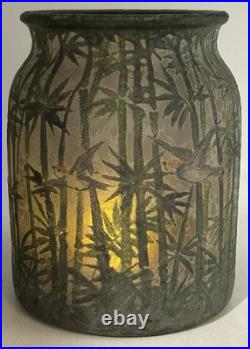 Handel Company Teroma Glass Humidor, ca 1915, signed Henry Bedigie, 4206, No Lid