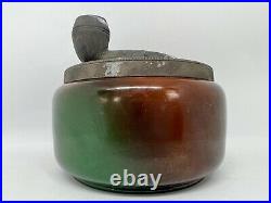 Handel Ware Glass-Tobacco Humidor Or Jar Of A Pointer Dog With Pewter Pipe Lid