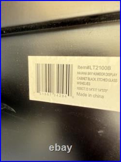 Havana Bay Humidor Display Cabinet Black Etched Glass Shelves 1000 Count