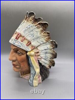 Headdress Indian Chief Native American Cigar Humidor Tobacco Jar 6x8x5