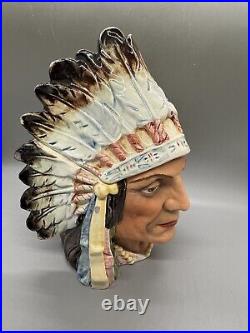 Headdress Indian Chief Native American Cigar Humidor Tobacco Jar 6x8x5