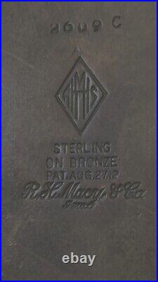 Heintz Humidor R H Macy & Co. Hunting Motif Sterling/Bronze 6 1/4 H x 6 3/4 W