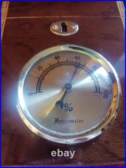 High Gloss Beveled Glass Top Unique Inlay Design Cigar Humidor Holds Up to 100