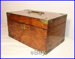 High quality antique handmade wood brass cigar tobacco humidor holder box case