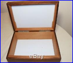 High quality antique handmade wood brass glass cigar humidor holder box mahogany