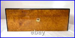 High quality handmade Italian Caminetto burl wood veneer brass cigar humidor box