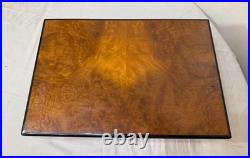 High quality handmade Italian Caminetto burl wood veneer brass cigar humidor box