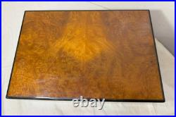 High quality handmade Italian Caminetto burl wood veneer brass cigar humidor box