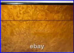 High quality handmade Italian Caminetto burl wood veneer brass cigar humidor box