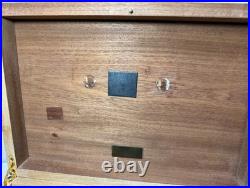 High quality handmade Italian Caminetto burl wood veneer brass cigar humidor box