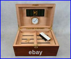 Hochwertig Zigarrenkiste Humidor Luftbefeuchter Zedernh. Verschließbar Hygrometer