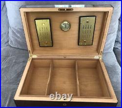 Humidificateur Boîte Cave a cigare Elie Bleu Humidor Cigar Cellar Wood Box