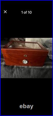 Humidor 35-55 Cigars With Elec Humidity Machine- FIRM PRICE a real VALUE for bot