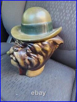 Humidor Bull Dog And Bowler Hat With Stogie Bottom