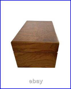 Humidor Burlwood Box with Lock and Leather Cigar Case Made in Italy AGRESTI Humidor Burlwood Box with Lock and Leather Cigar Case Made in Italy AGRESTI
