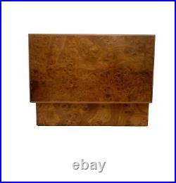 Humidor Burlwood Box with Lock and Leather Cigar Case Made in Italy AGRESTI Humidor Burlwood Box with Lock and Leather Cigar Case Made in Italy AGRESTI