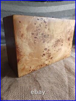 Humidor Cigar Box, Alfred Dunhill Italy, Rare Burlwood top, Leather, Tobacco