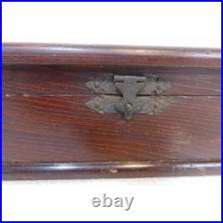 Humidor Cigar Box Large Wood Tobacco Gold Band 12.25 x 5 x 3.25 30's Vintage