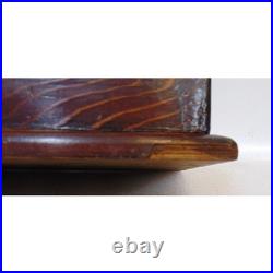 Humidor Cigar Box Large Wood Tobacco Gold Band 12.25 x 5 x 3.25 30's Vintage