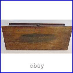 Humidor Cigar Box Large Wood Tobacco Gold Band 12.25 x 5 x 3.25 30's Vintage